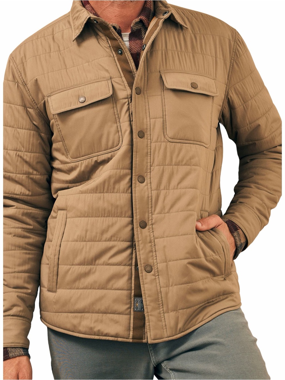 Faherty Atmosphere Quilted Shirt Jacket With Flaws